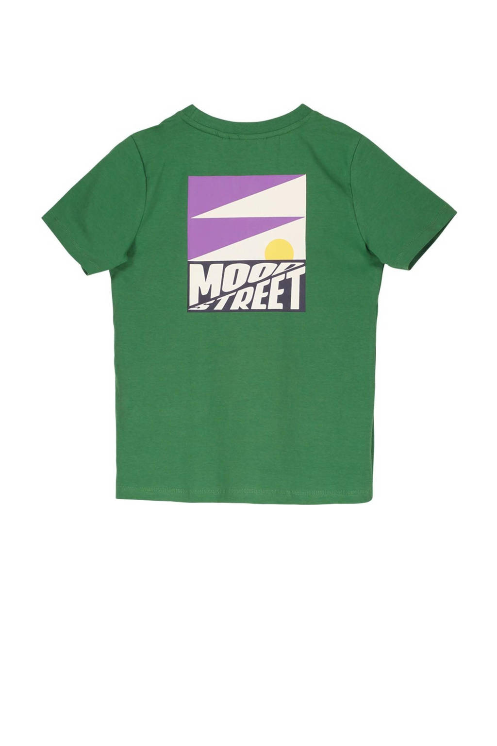 Moodstreet T-shirt met backprint donkergroen