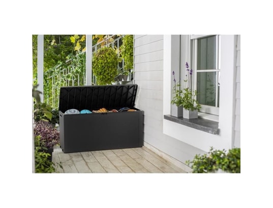 HABITAT ET JARDIN - Coffre de jardin résine emily - 270l - 118 x 45 x 57 cm - gr...