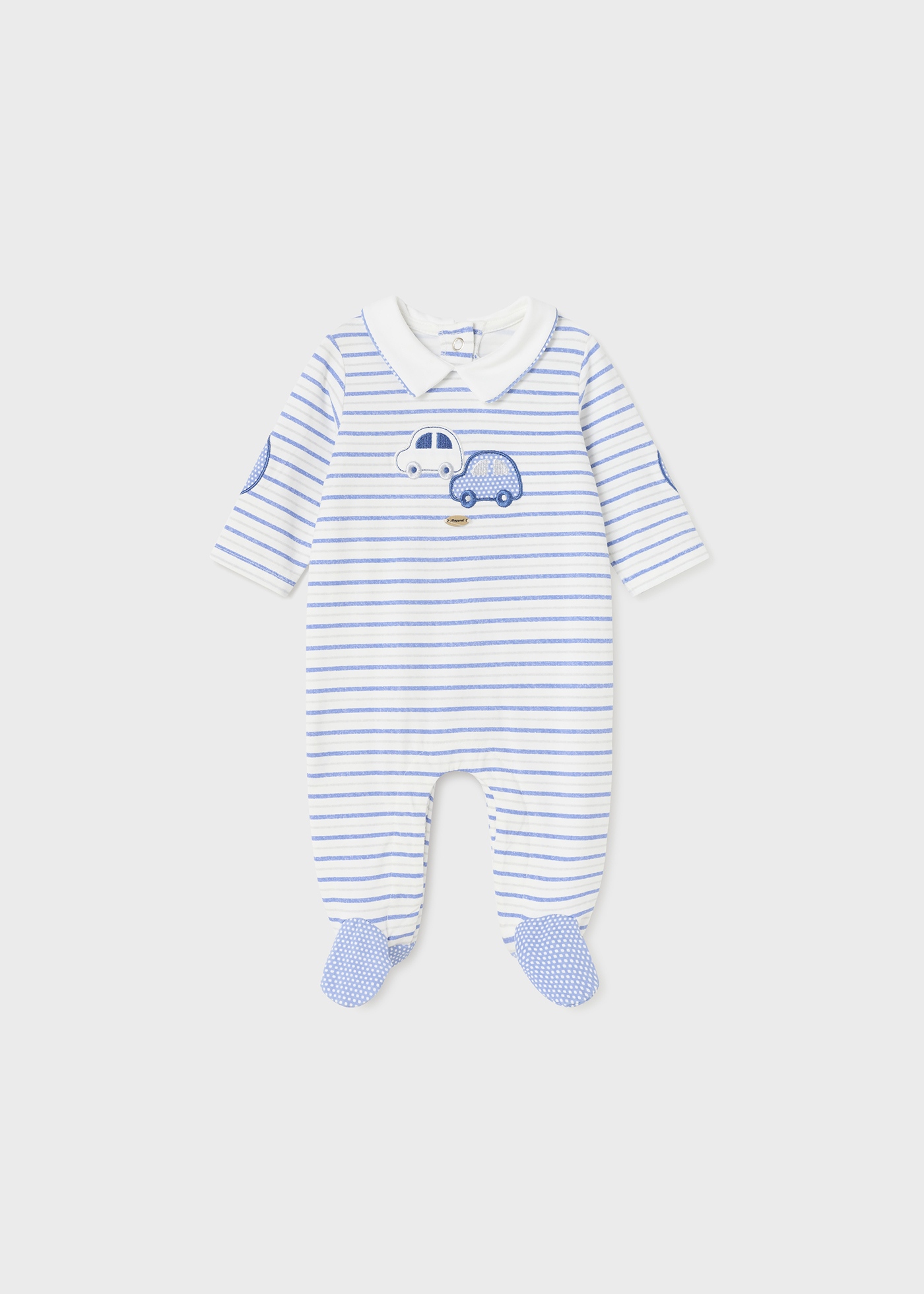 Conjunto de 2 pijamas com gola de algodão sustentável para recém-nascido