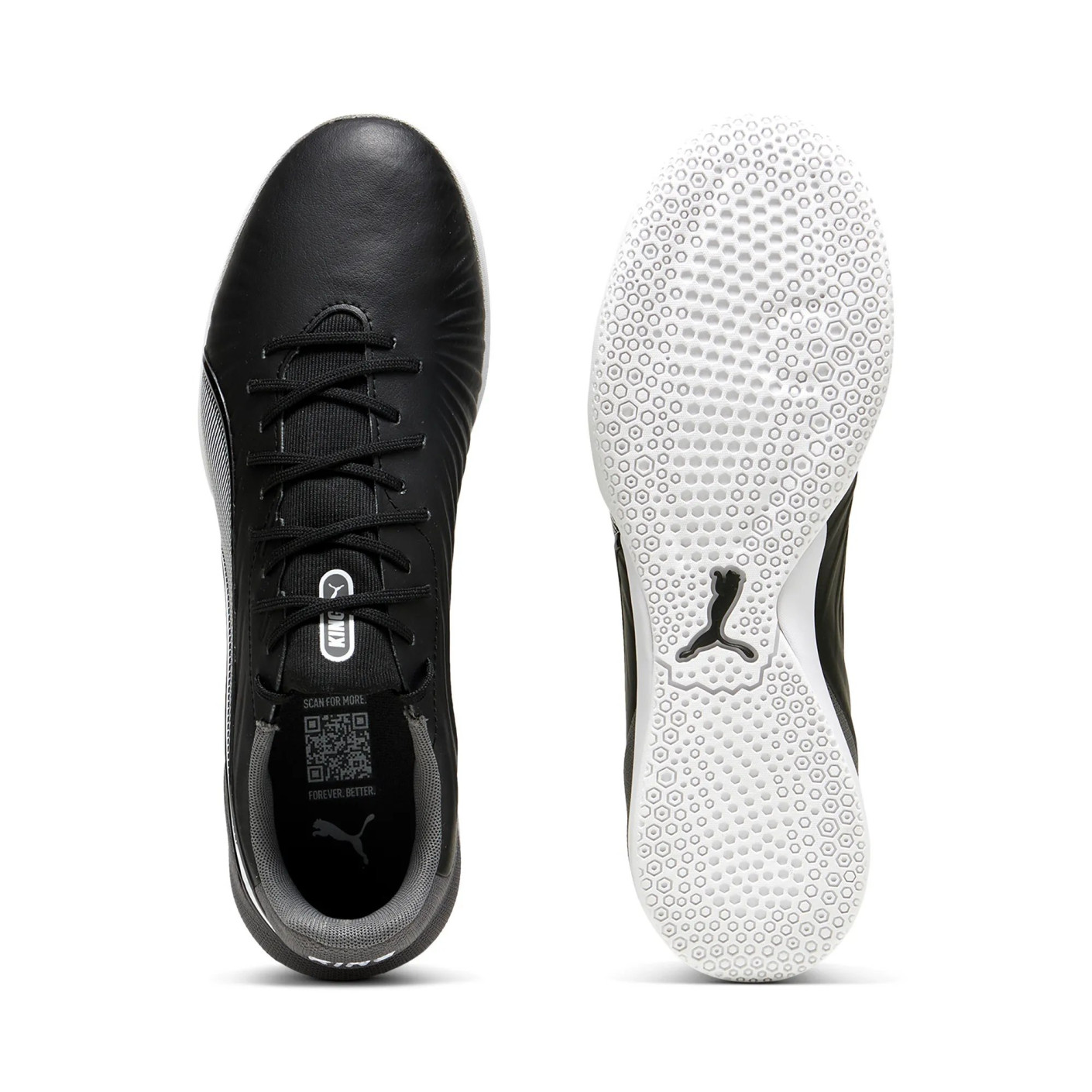 PUMA King Match Zaalvoetbalschoenen (IN) Zwart Wit Grijs