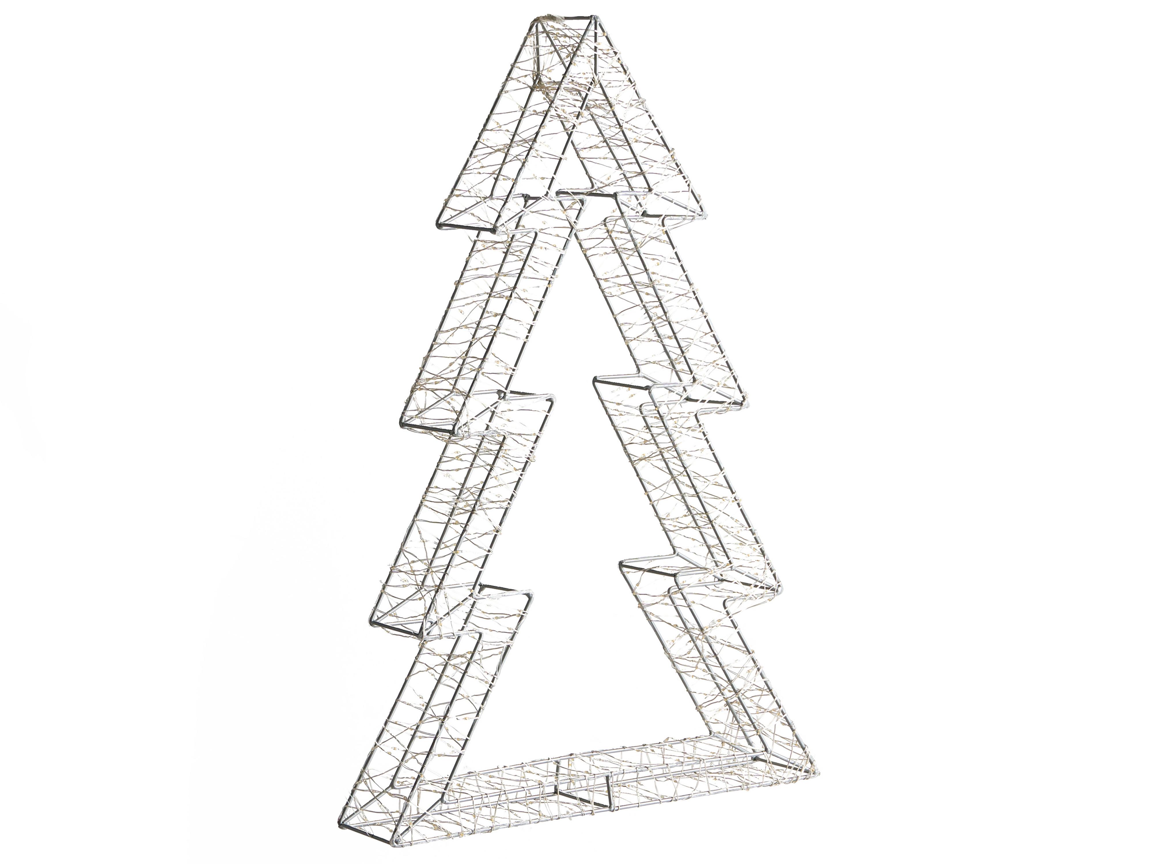 Buitendecoratie LED AKERAN Kerstboom 60 cm Zilver