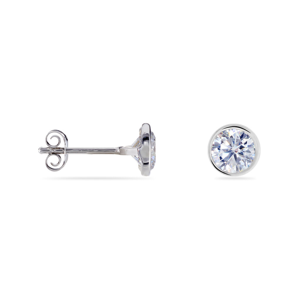 Boucles D'oreilles Pendantes Abha Argent Blanc Oxyde De Zirconium