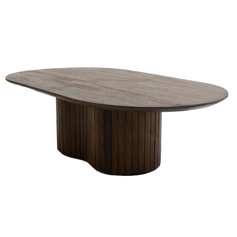 Salontafel Donkerbruin Mangohout - Ovaal - 120x70x35cm - Ava