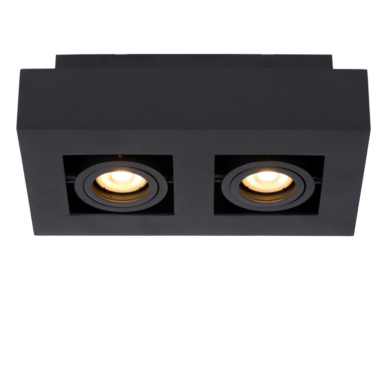 Lucide Xirax 2 spot dim to warm zwart