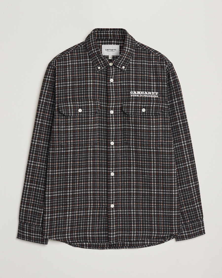 Carhartt WIP Runaway Millet Checked Overshirt Black