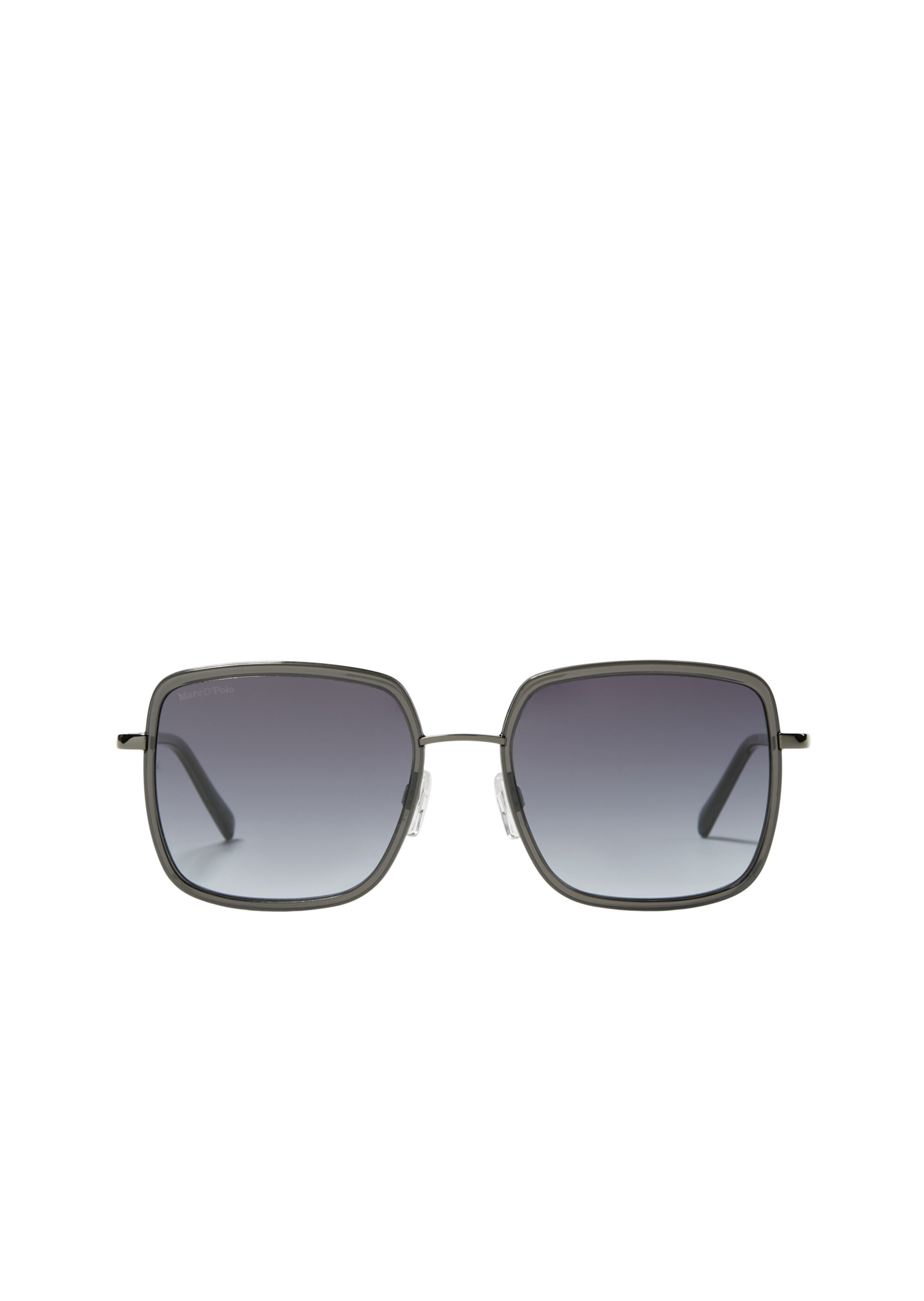 Damen-XL-Sonnenbrille mit filigranem, eckigem Acetat-Edelstahl-Rahmen