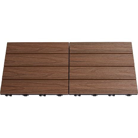 Hortus gulvflise 4-pak - teak