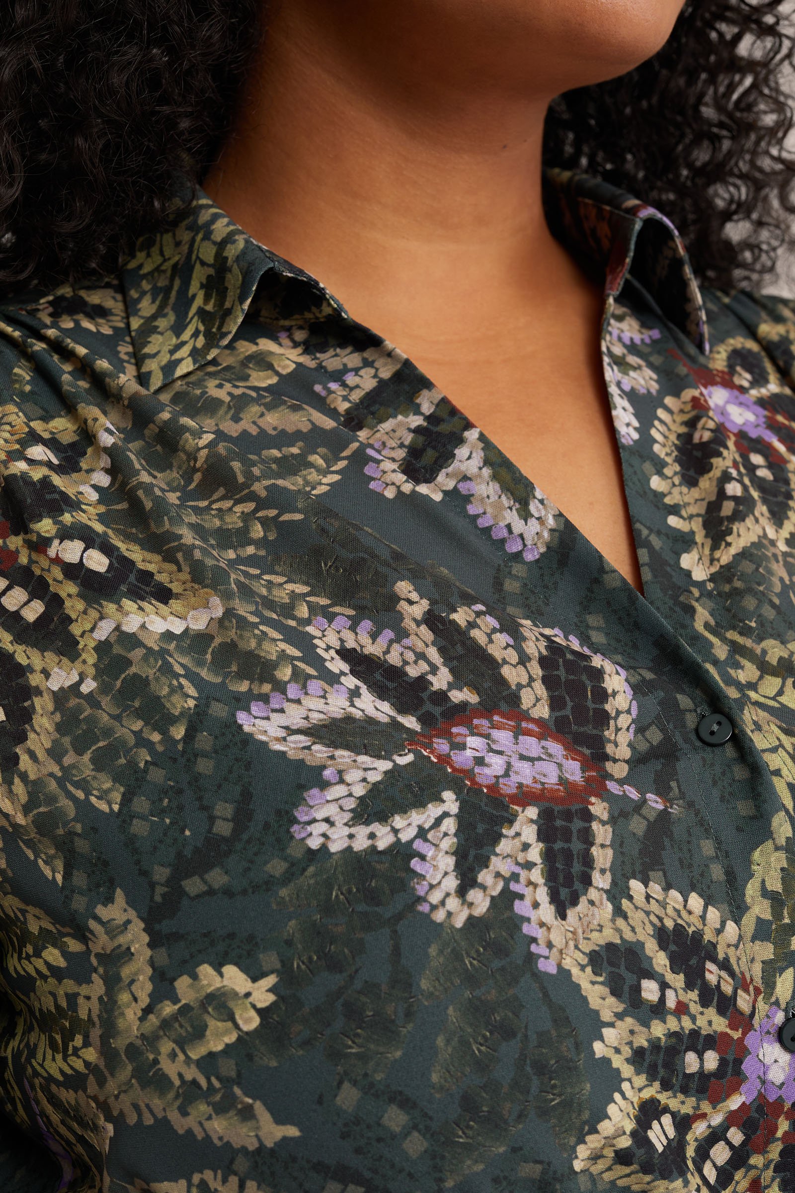 jurk met dessin - Curve WE Fashion Groen