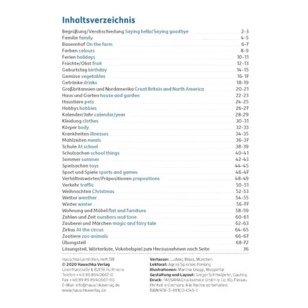 Hauschka Verlag Mein buntes Vokabelheft. Englisch 3./4. Klasse