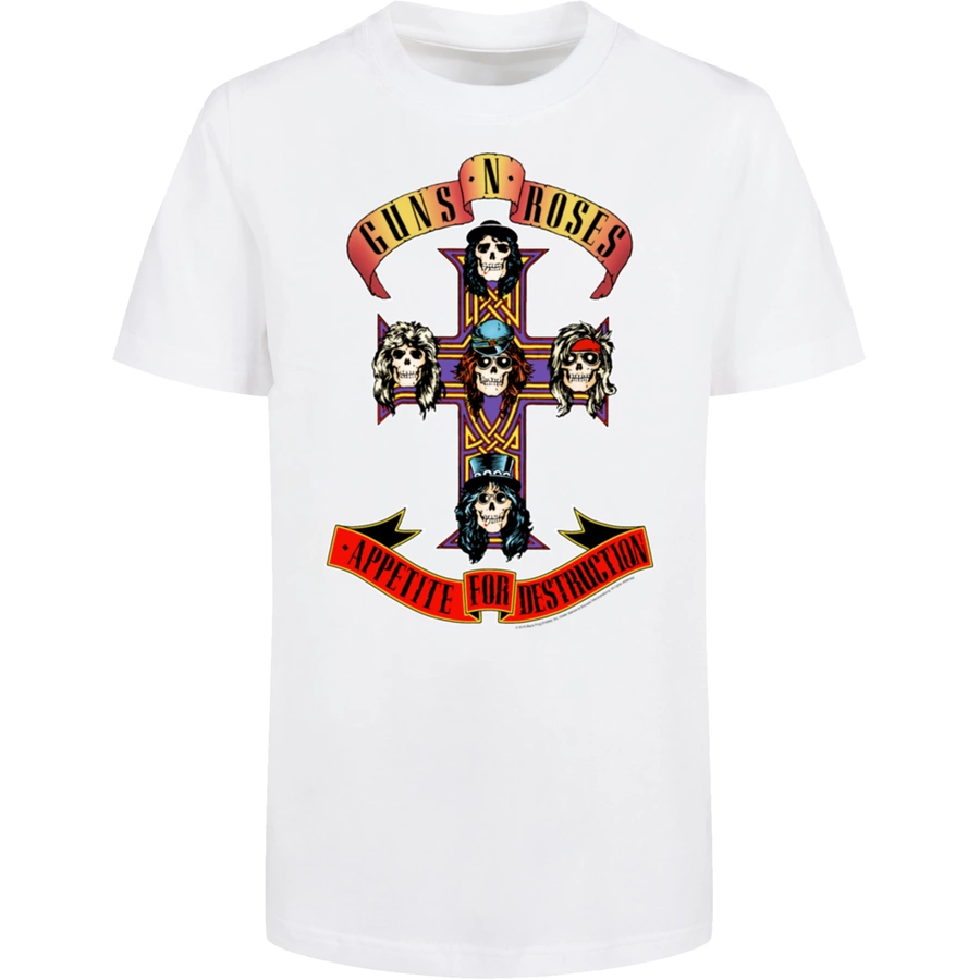 F4NT4STIC Basic Kids Tee Guns 'n' Roses Appetite For Destruction weiß