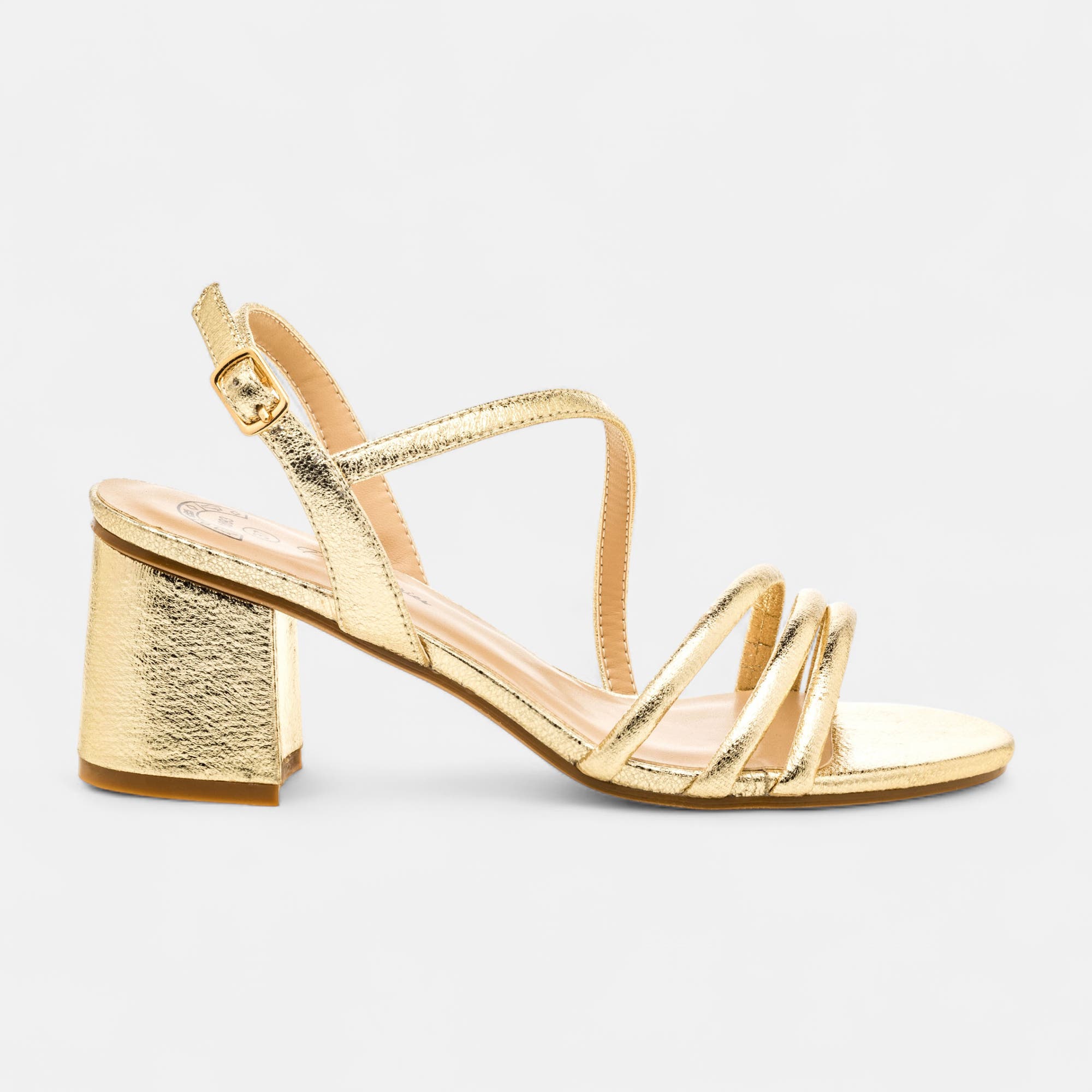 Nu-pieds à talon Femme or