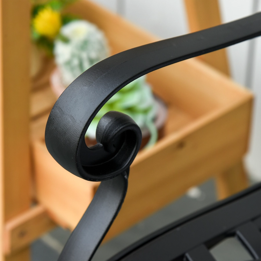 Outsunny Gartenbank aus Aluminium schwarz