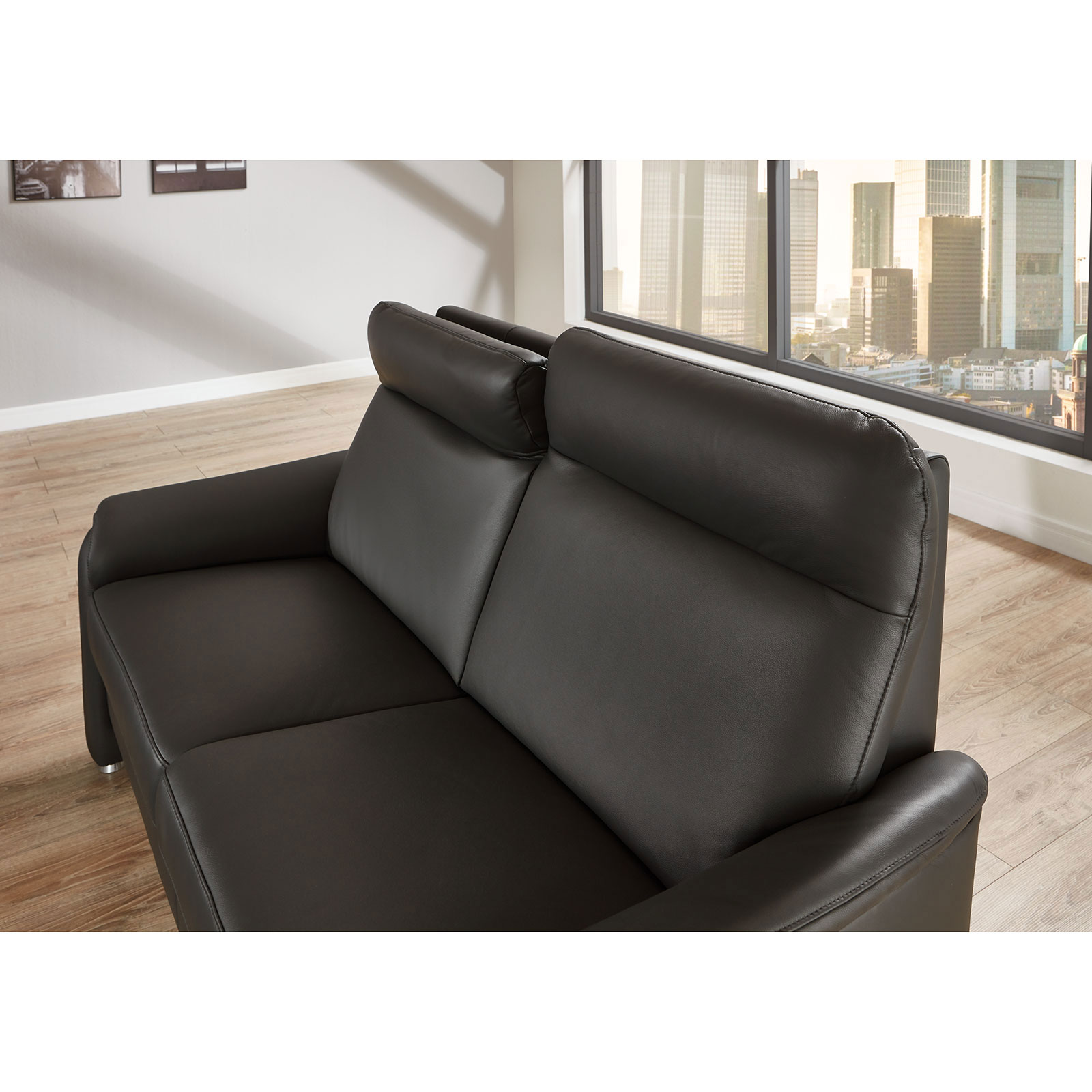 polsterpower 2,5-Sitzer Ledersofa- anthrazit - Basismodell