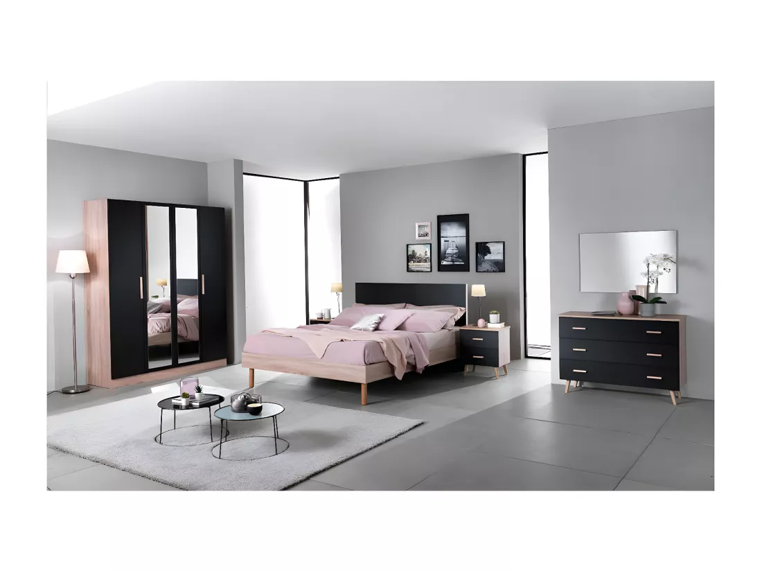 MAELYS - Miroir Rectangulaire 60x90cm Noir