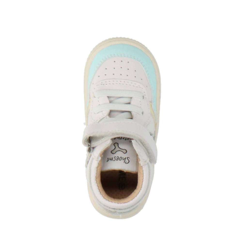 Shoesme leren sneakers wit/blauw/roze