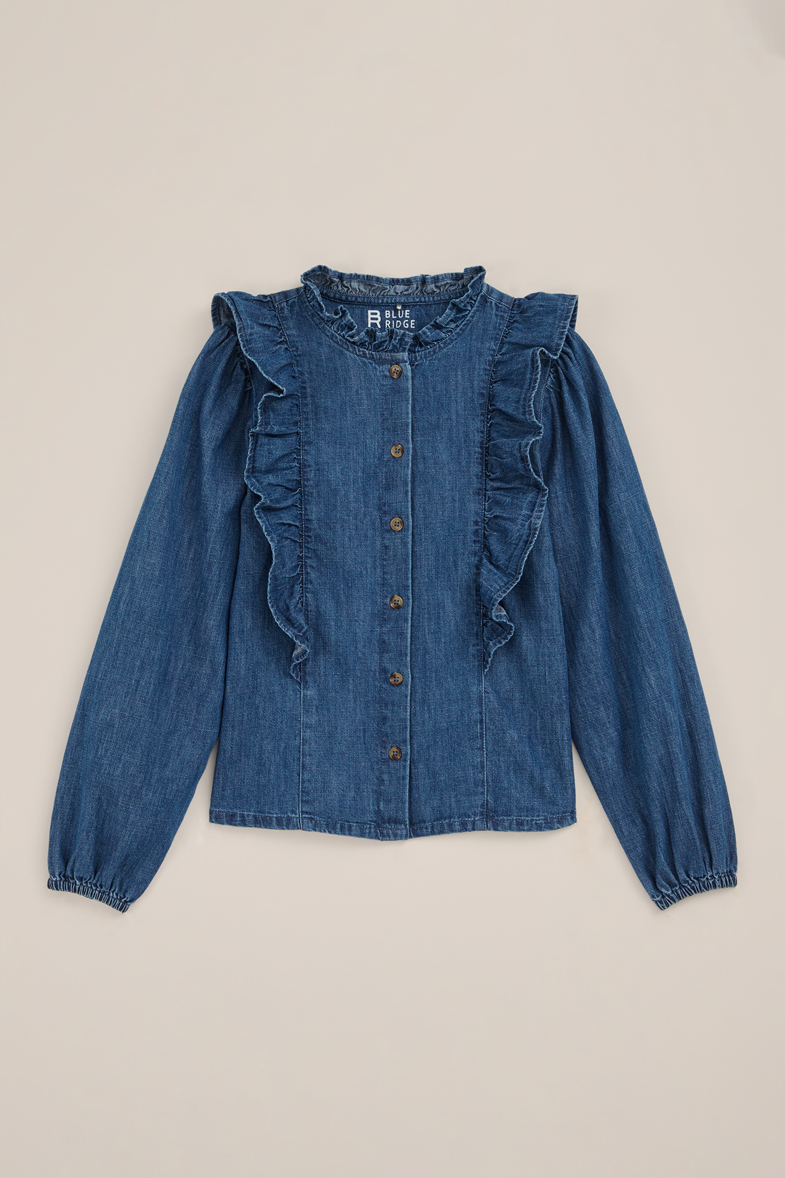 Meisjes denim blouse Blue Ridge Donkerblauw