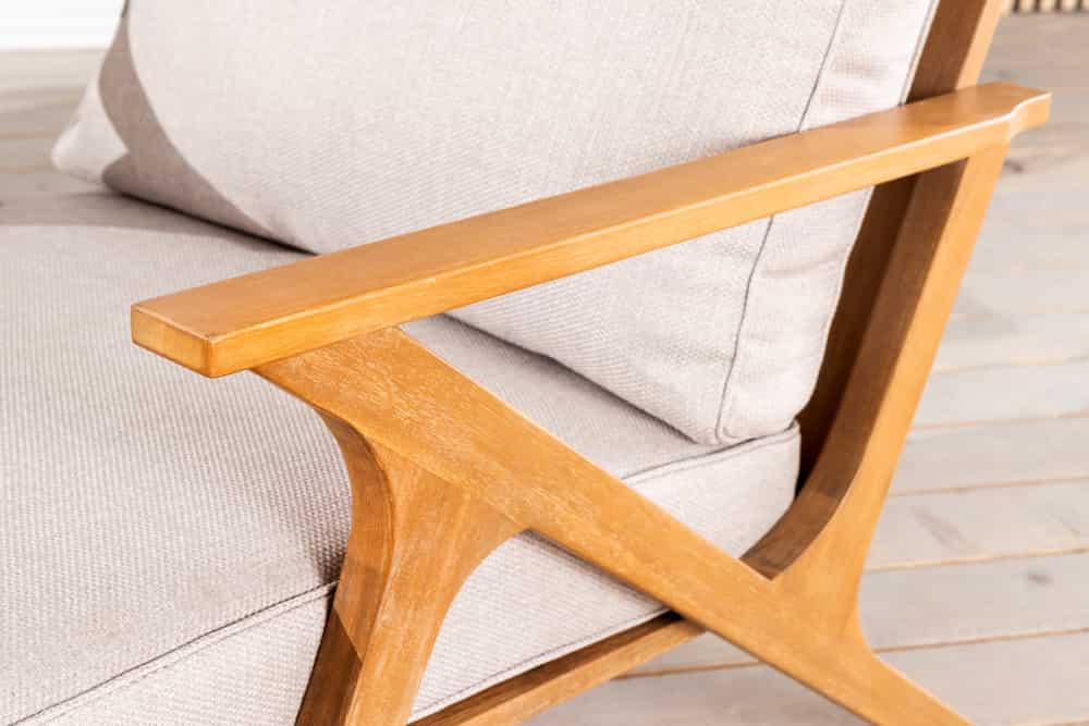 Wetterfester Gartenstuhl COMFORT LINE natur beige Akazienholz Loungesessel