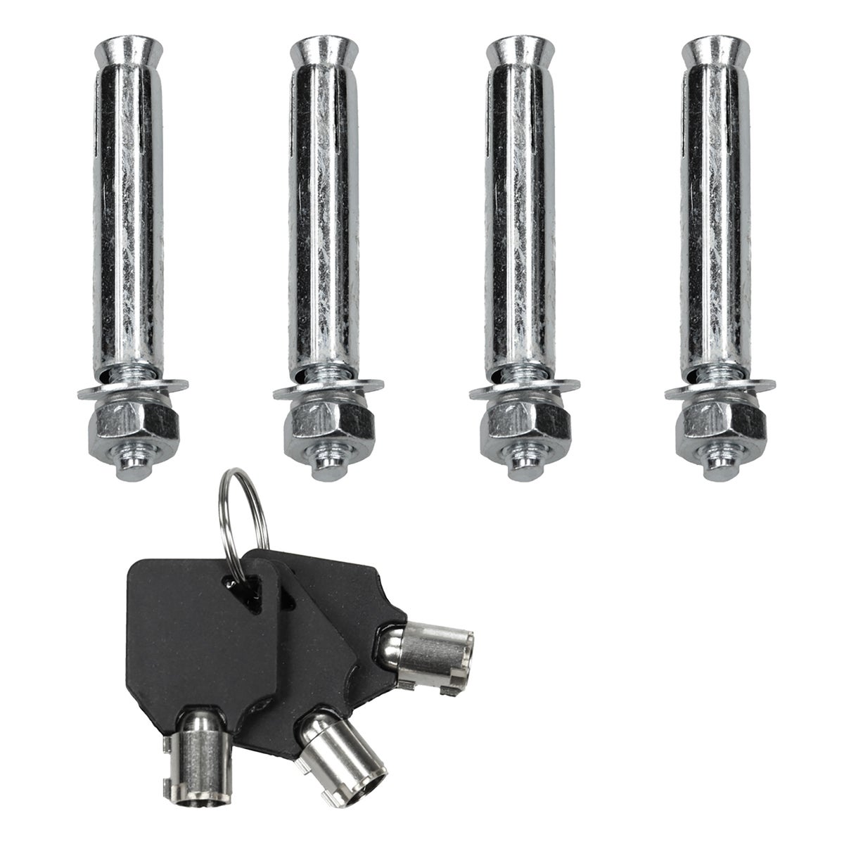 ECD Germany 4x Opvouwbare parkeerbeugel, rond, 71 cm, stalen parkeerpaal, 3 sleutels, antraciet met rode waarschuwingsstrepen, paal, parkeerbeugel, parkeerpaal, paal, standaard