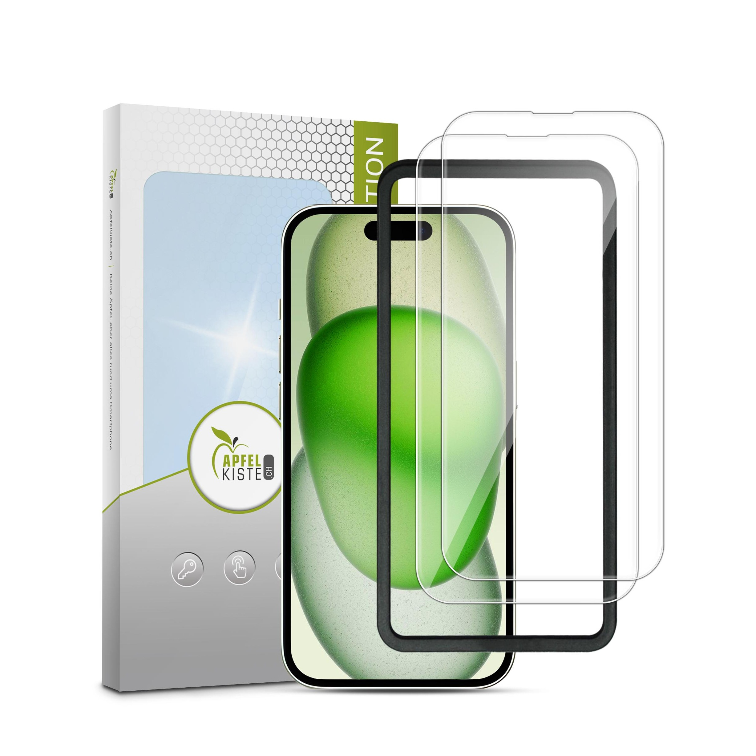 (2er Set) iPhone Air Panzer Glas Display   Montagerahmen Case Friendly