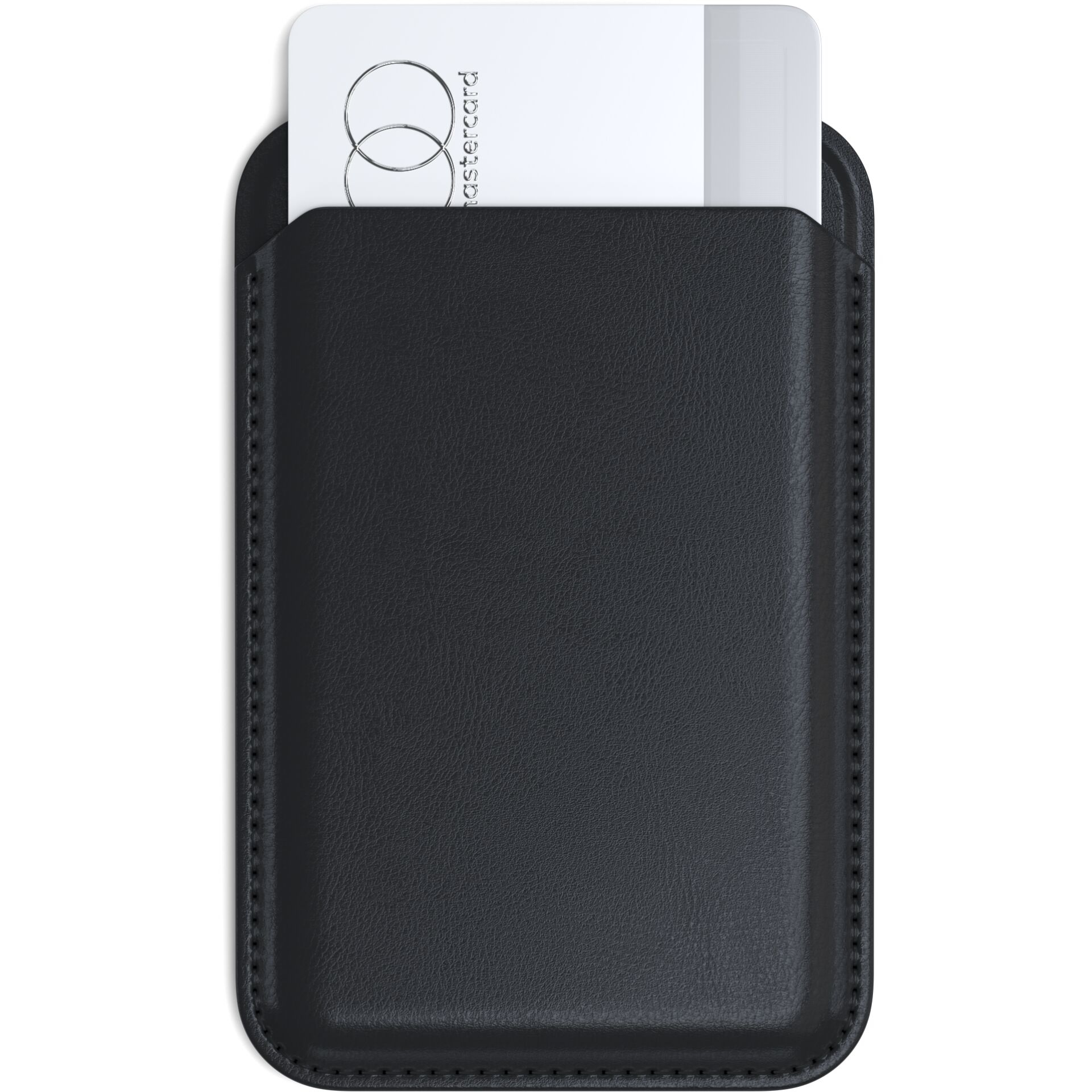 Magnetische MagSafe iPhone Vegan Leder Wallet Kreditkarten Halterung   Kickstand Aufsteller (ST-VLWK) - Schwarz