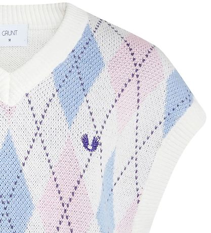 Grunt Weste - Strick - Canellia - Off White m. Karos