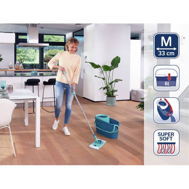 Leifheit Clean Twist M vloerwisser Ergo - dweil set compleet - 33 cm