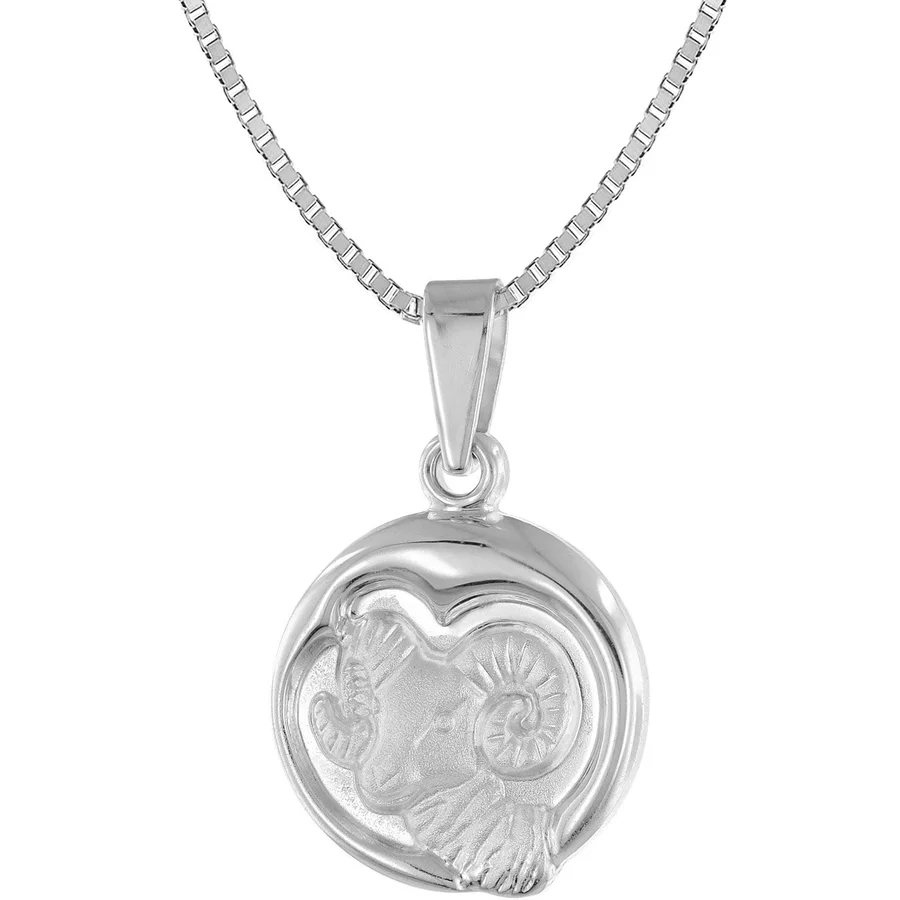trendor Widder Sternzeichen mit Halskette 925 Silber Ø 15 mm silver
