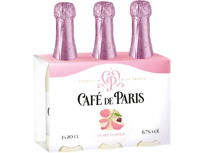 Café de Paris Lychee Flavour 3 x 0.2 l Erfrischender Schaumwein mit Litchi-Geschmack