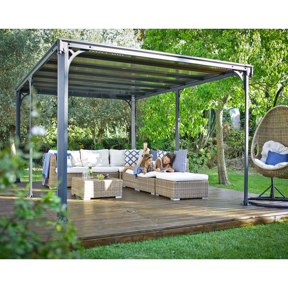 PAVILJONG CANOPIA MILANO HARDTOP 3X4M BRONSE/GRÅ