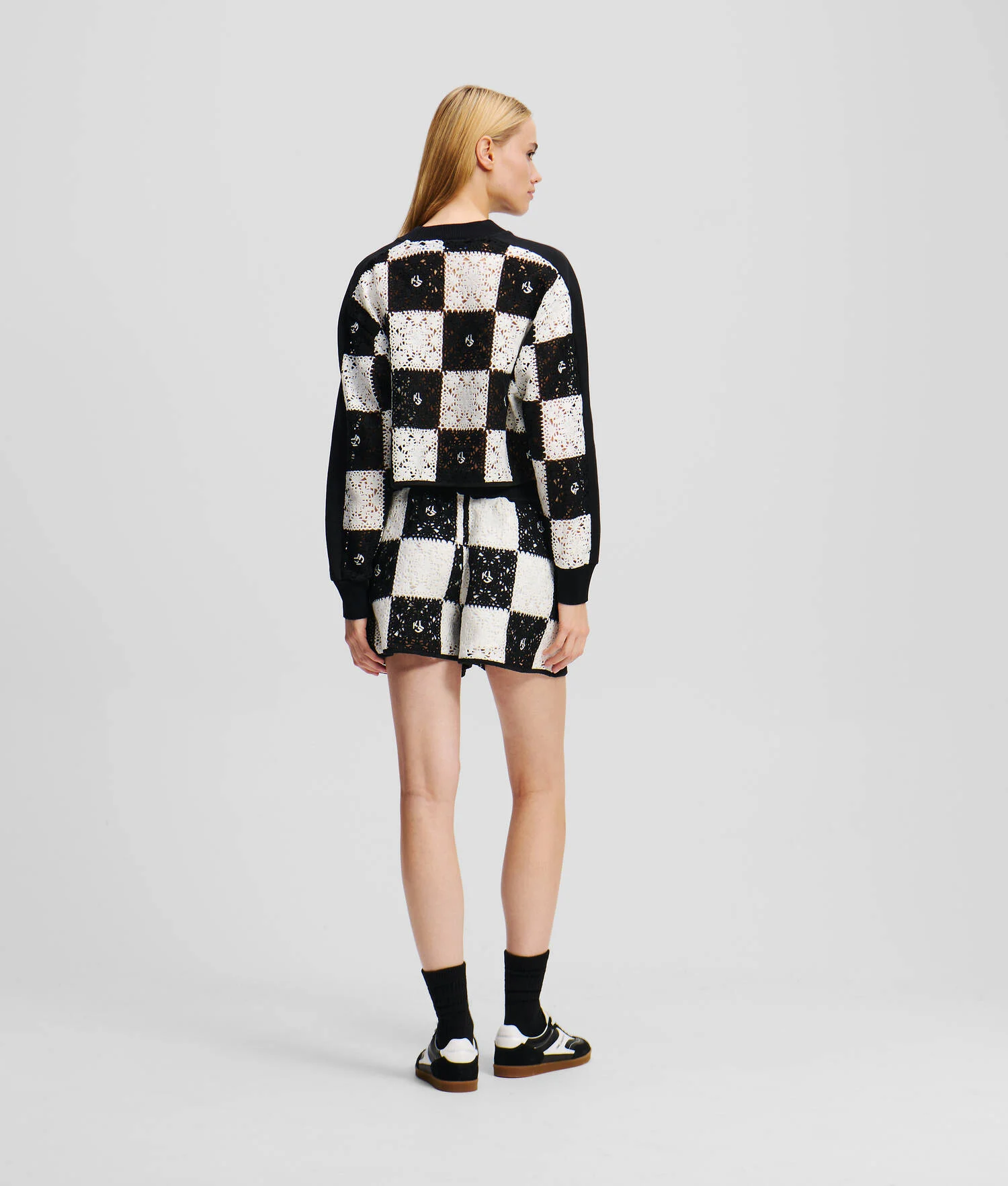SHORT EN CROCHET - Noir/Blanc