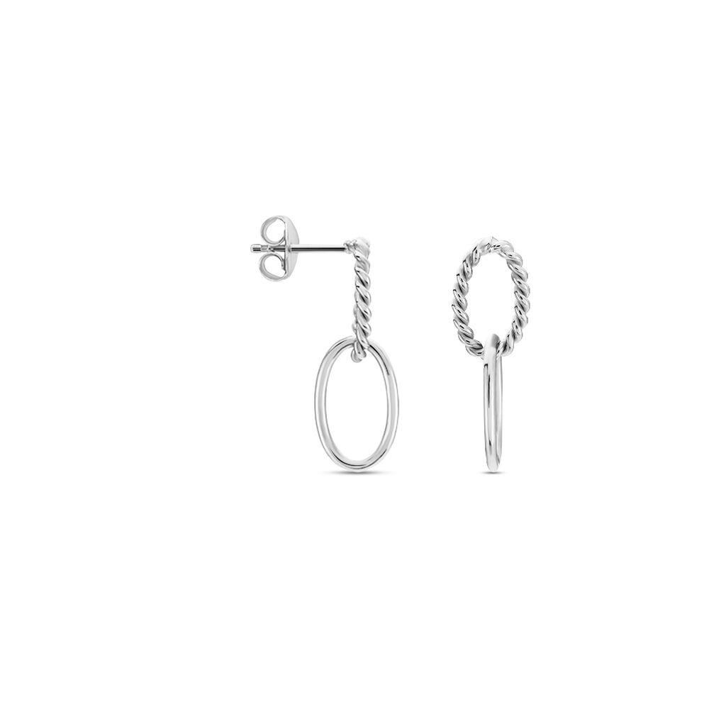 Boucles D'oreilles Pendantes Cherise Argent Blanc