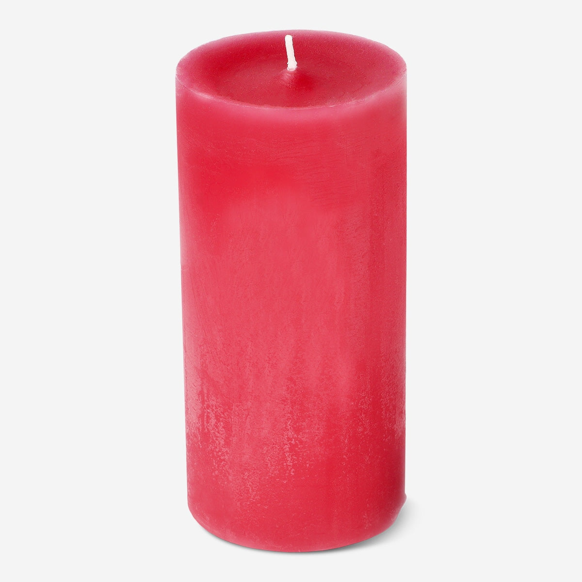 Rustikt rødt bloklys - 12 cm