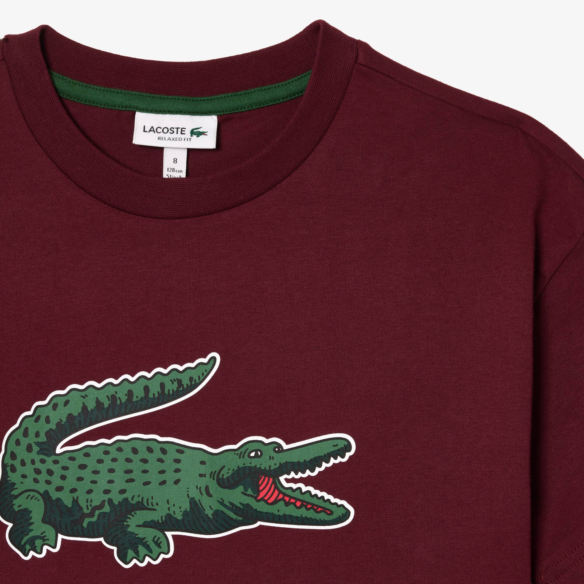 Grafisches T-Shirt aus Baumwolle mit Aufdruck T-Shirts & Hemden - Rot - Lacoste - Kinder