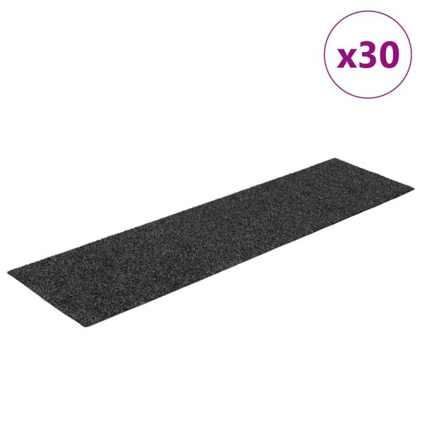 Tapete vidaXL de Escada Adesivos 30 Peças 76x20 cm Retangular Antracite - 600321285
