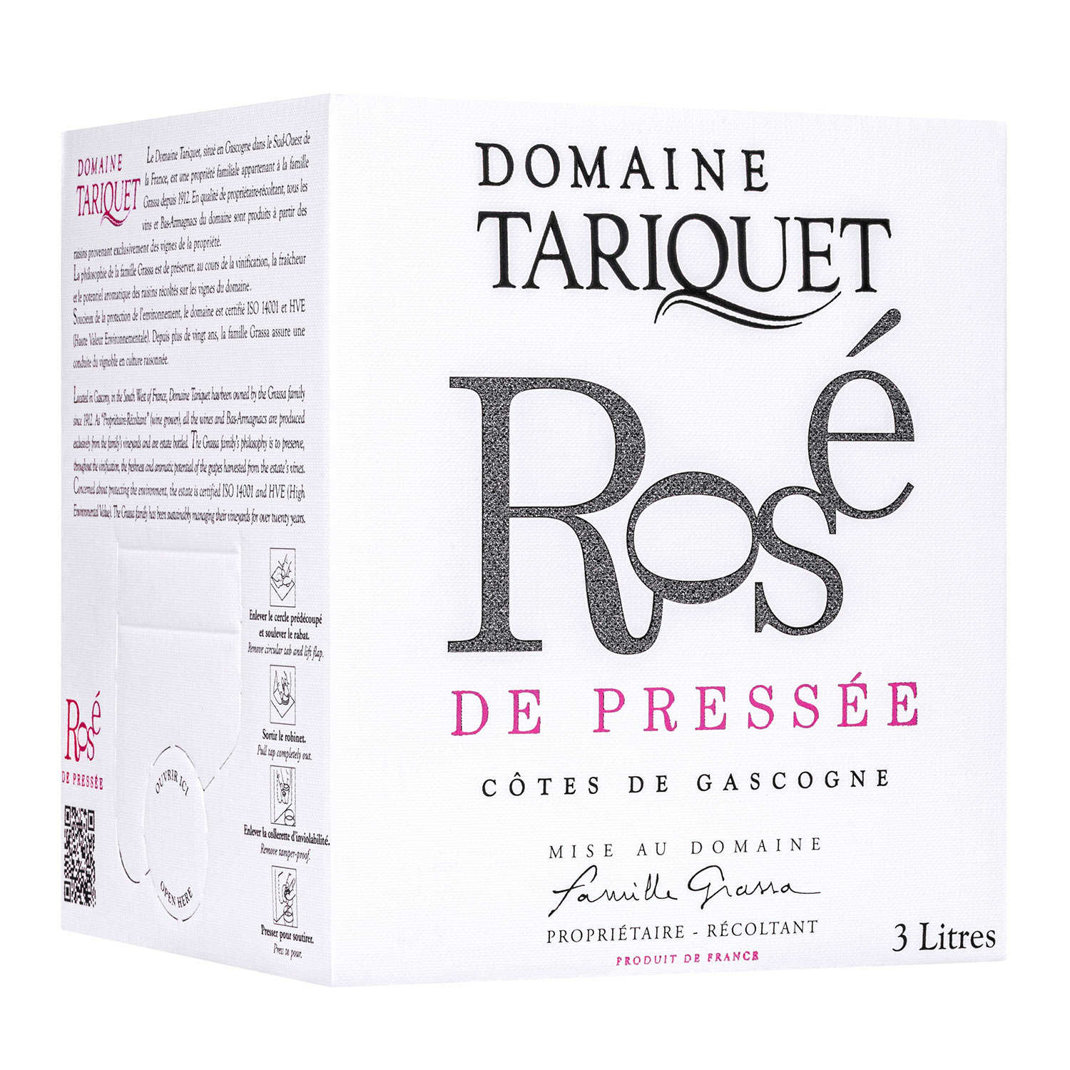 Tariquet vin Rosé de Pressée en Bag In Box 3L
