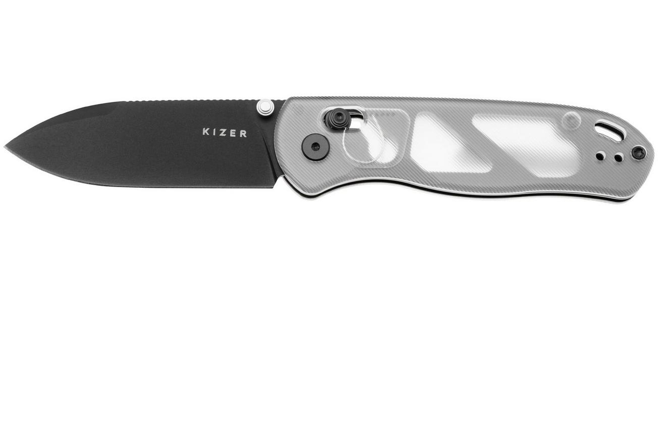 Kizer Vanguard Drop Bear V3619A9 PVD Nitro V, Clear Acrylic, zakmes, Azo design