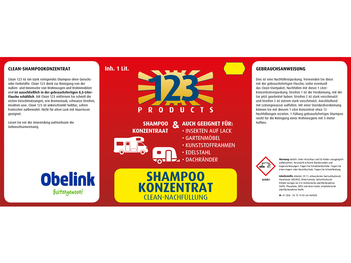 123 Products Clean shampoo navulling