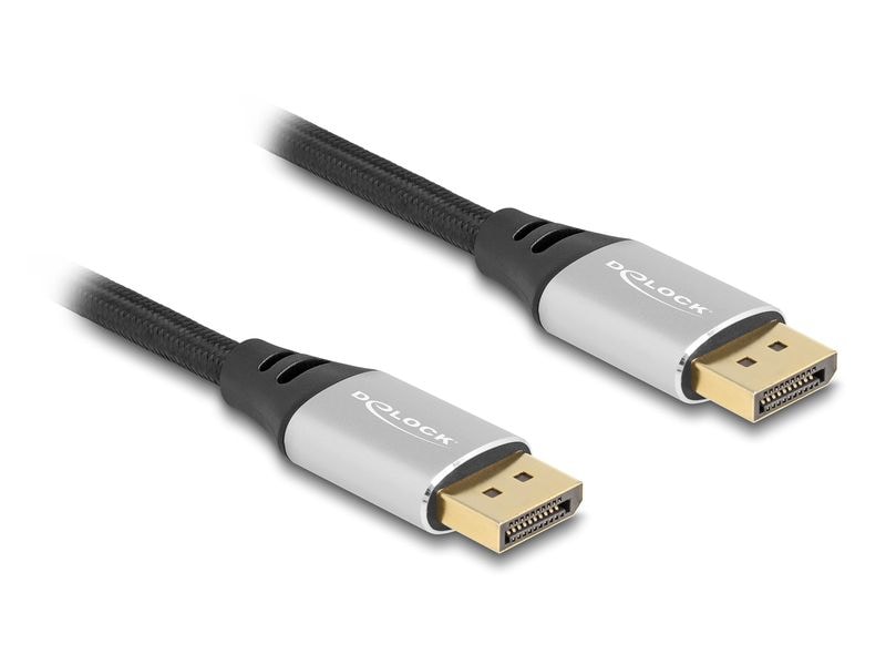 Delock Kabel 16K 60 Hz DisplayPort - DisplayPort, 1 m, Silb Delock DisplayPort Kabel 16K 60 Hz 1 m silber Metall