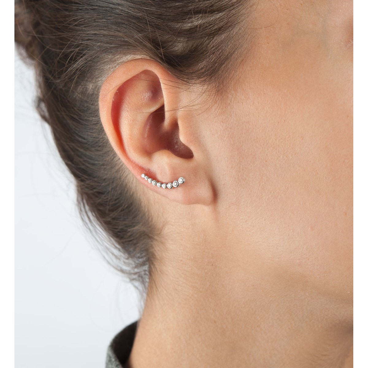 Boucles d'oreilles earlobe et 9 brillants - Lorenzo R