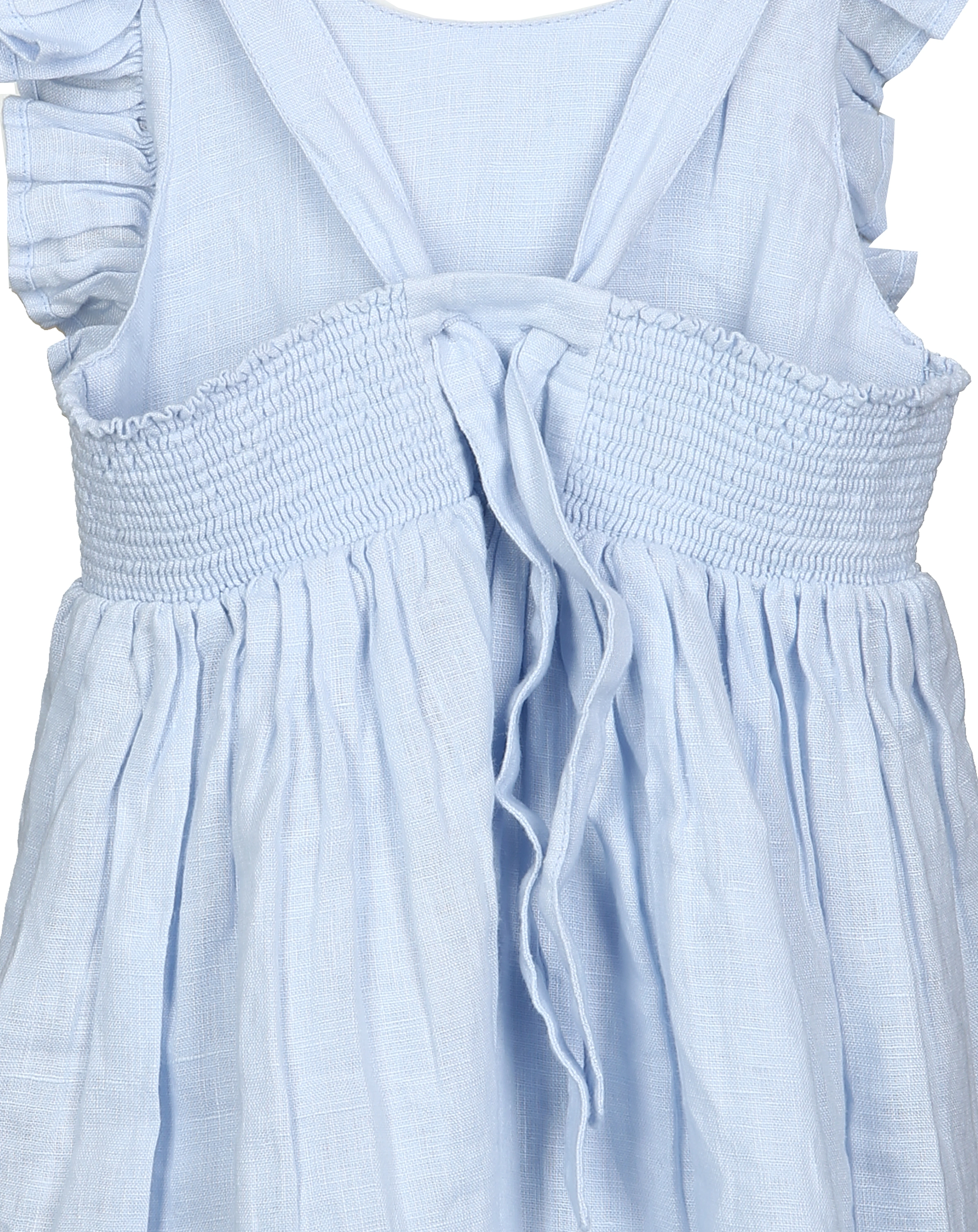 Trägerkleid DANITA FRILL aus Leinen in blue mist
