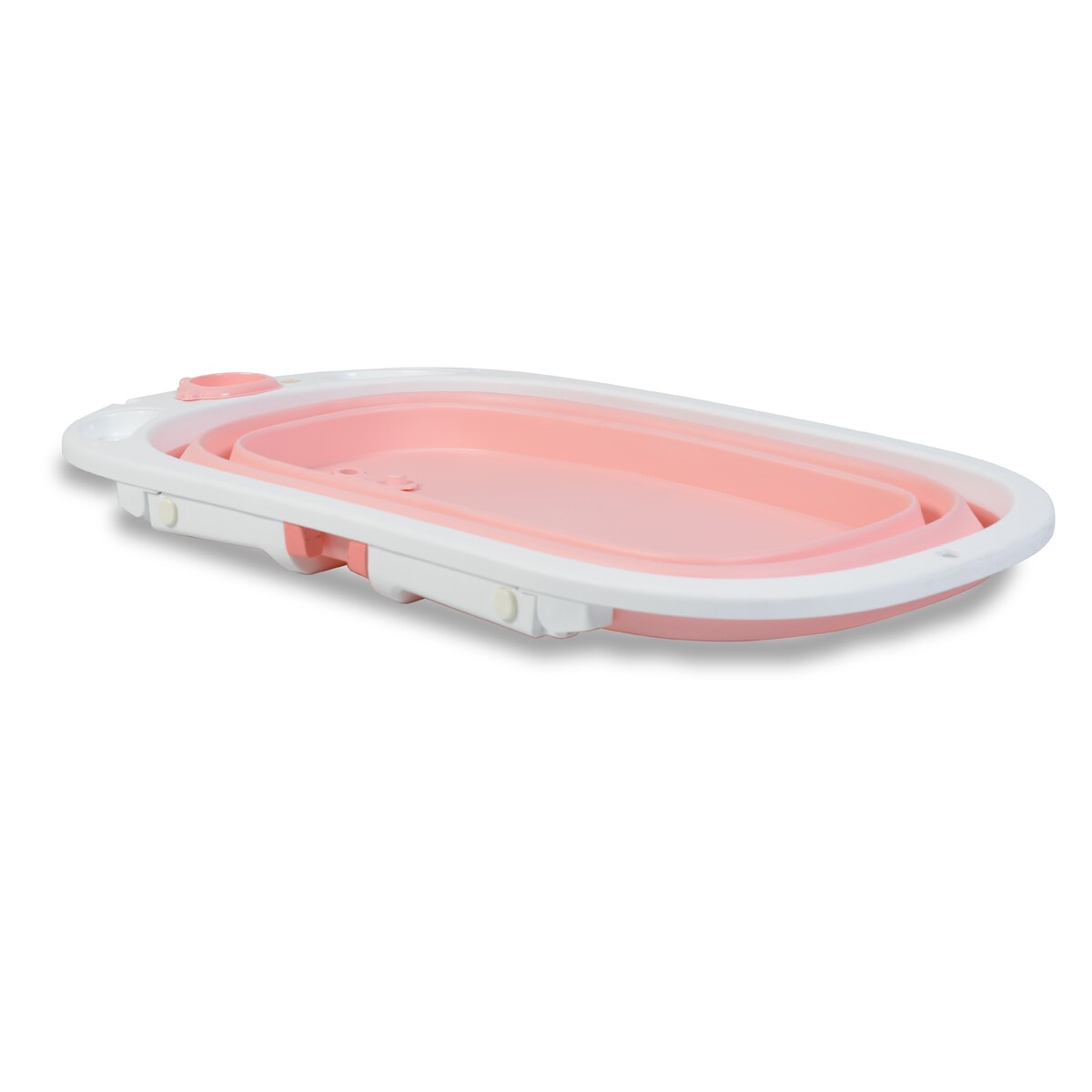 Cangaroo Babybadewanne Carribean, 83 cm, klappbar, Wasserablauf, Ablagefächer pink