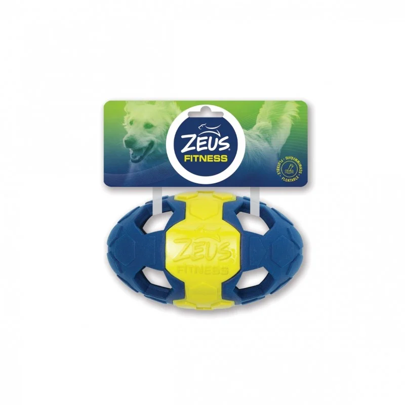 Bola de rugby flutuante de TPR e espuma para cães, Zeus Fitness, pequena, 15 cm