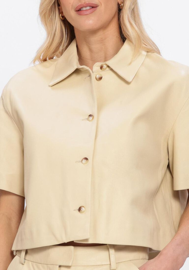 beige studio ar leren jas eveline sheep soft waxed