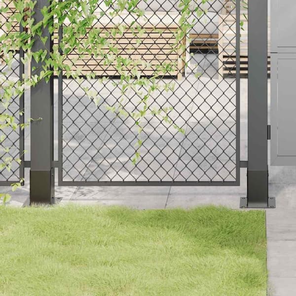 vidaXL Stolpebunner firkantet 12 stk 81x81 mm pulverlakkert stål