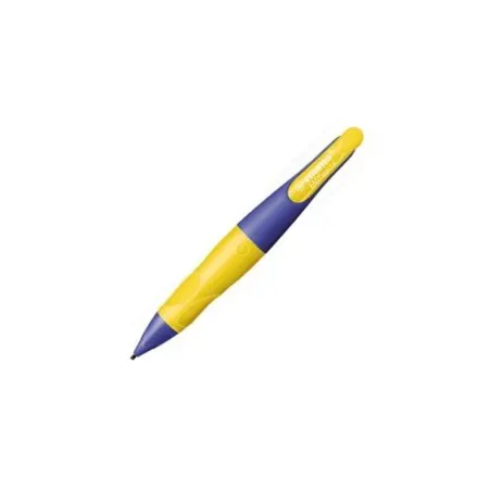 STABILO Ergonomischer Druck-Bleistift EASYergo, violett/neongelb, mit 3 Minen, HB, Rechtshänder