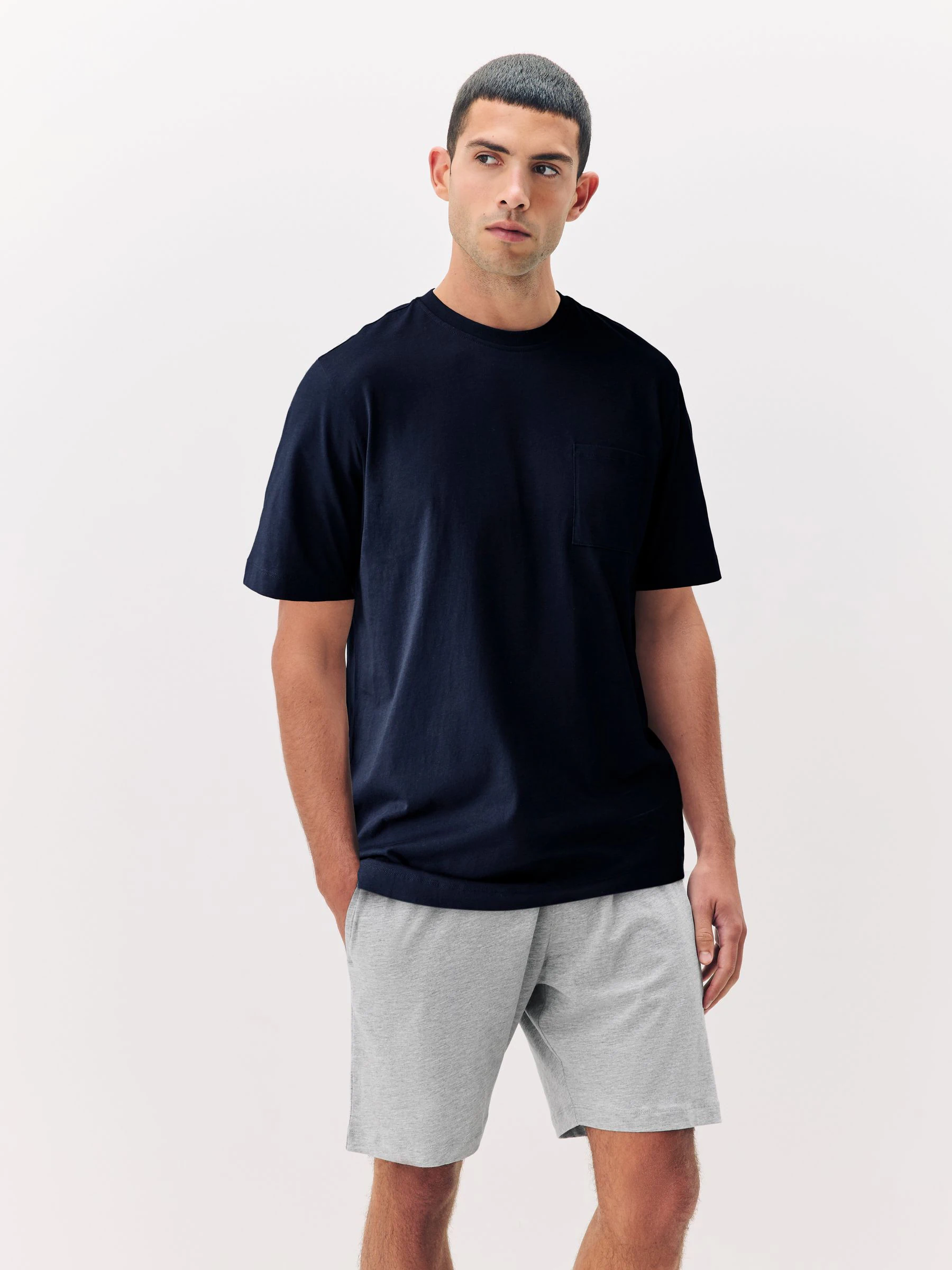Marineblauw/grijs/blauw - Set van 3 jersey pyjamashorts