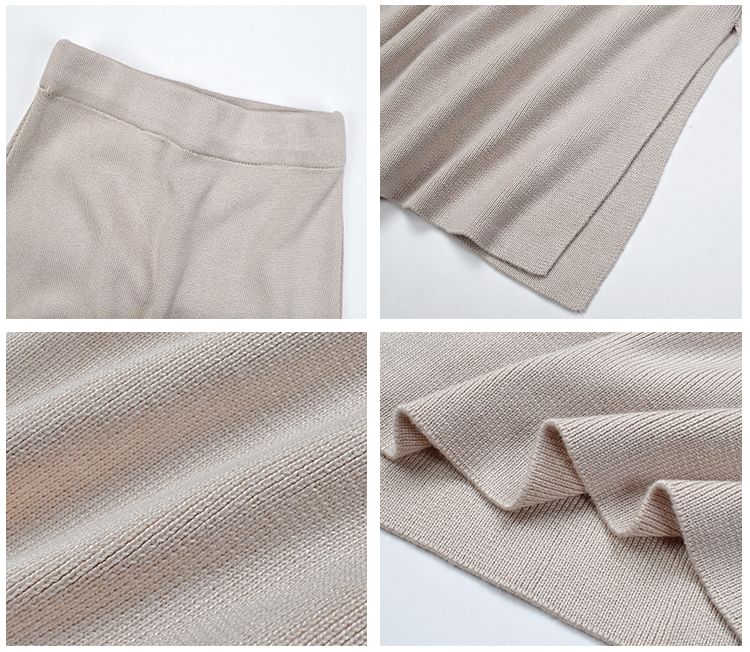 Mikiko - Midi-rok met split en breisel