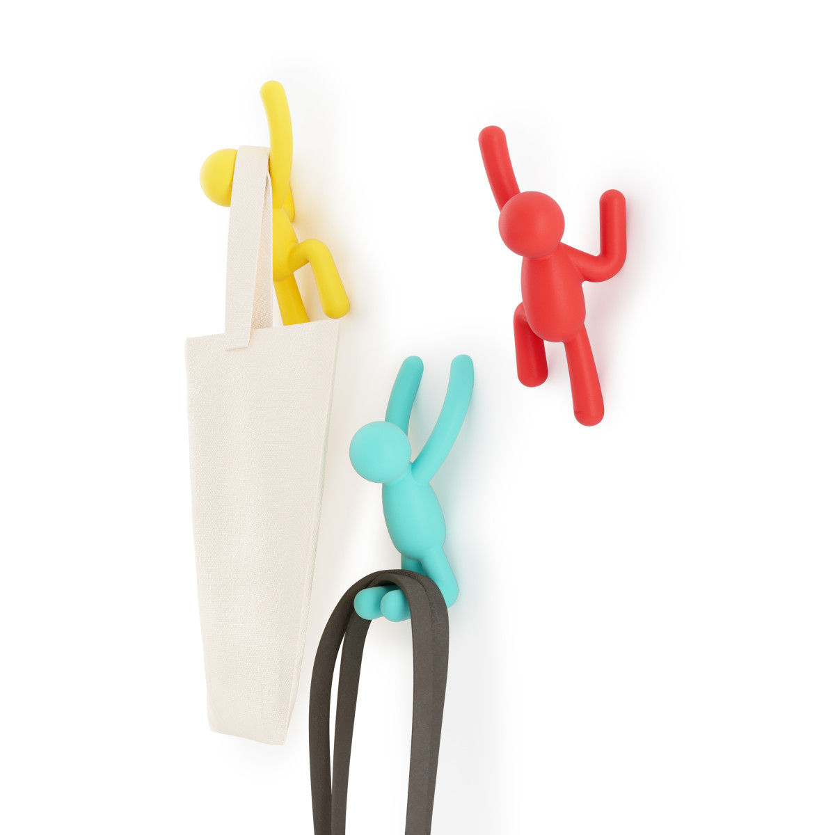 Ophanghaak Buddy rood geel blauw – set van 3