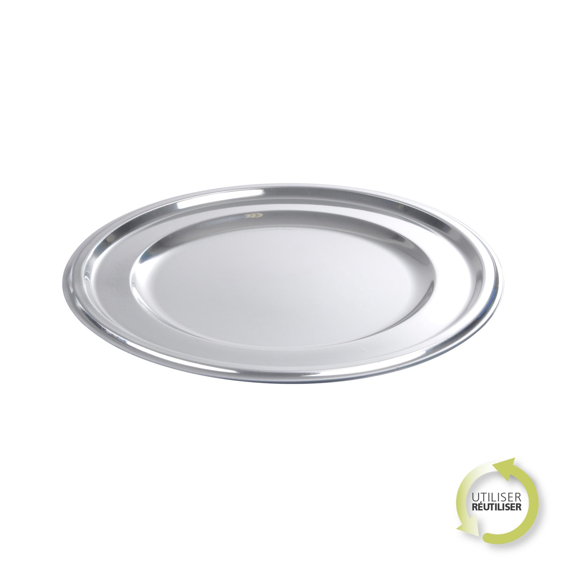 PLATEAUX RONDS 30CM ARGENT X2 PIECES