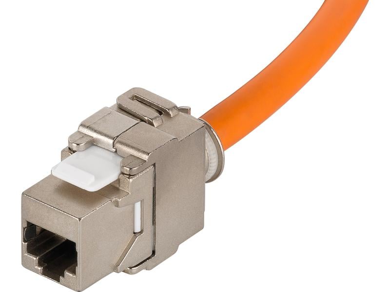 Goobay Patchkabel 58934 Cat 7A, S/FTP, 50 m, Orange Mobile RJ45 Netzwerk Kabeltrommel